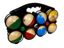 Boule Set Holz: 8 Kugeln, 2 Zielbälle, Korb