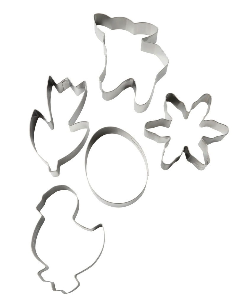 Zenker 5-tlg. Ausstecher Set Ostern Lamm Blume Küken Ei Ausstechform