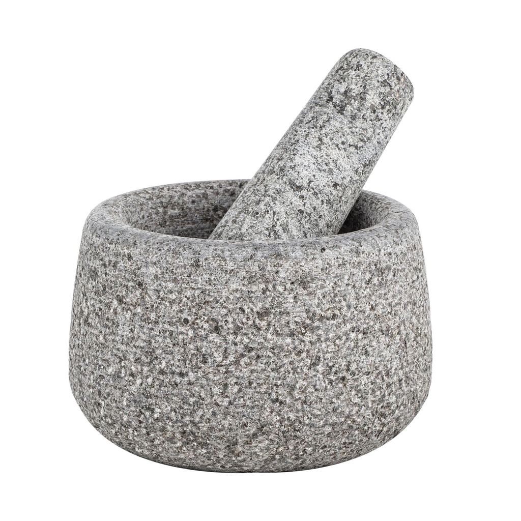 Granitmörser mit Stößel Steinmörser für Kräuter und Gewürze (ØxH) ca. 13 x 8 cm