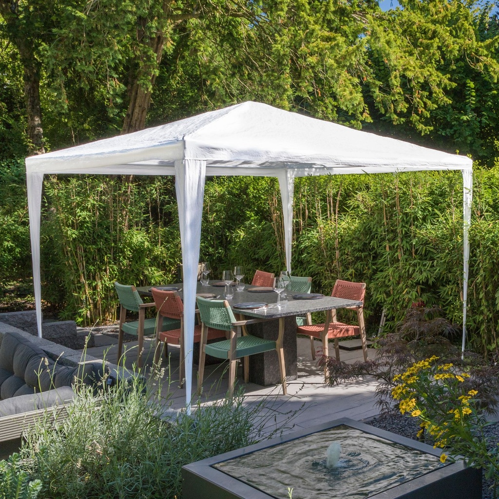 Pavillon 3x3m ohne Seitenwände weiß
