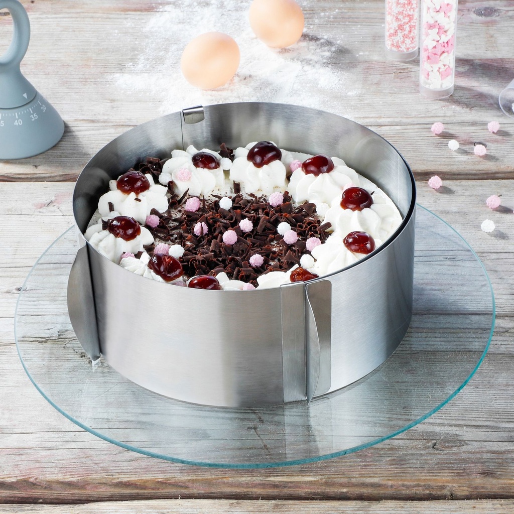 Edelstahl Tortenring verstellbar 16-30 cm