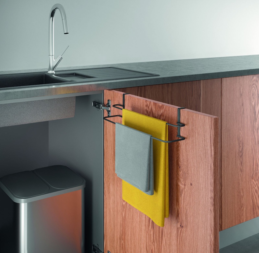 Doppel Handtuchhalter Schwarz matt 38x10x9cm