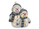 2er Set LED Deko Schneemann Papa und Sohn Weihnachtsdekoration beleuchtete