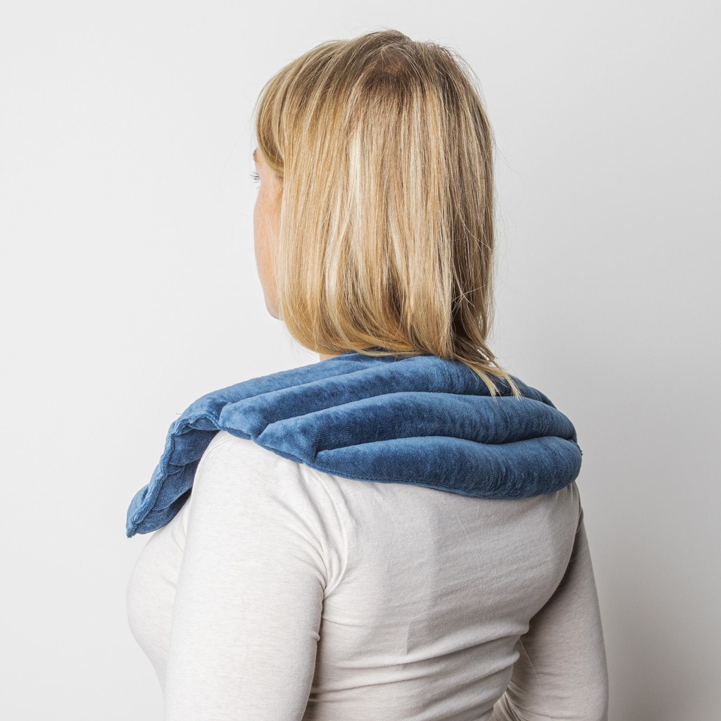 [16208] Wärmekissen Nacken Körnerkissen Nackenwärmekissen Mikrowelle Blau