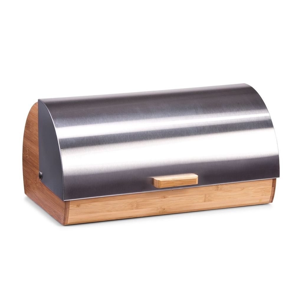 [16347] Zeller Brotkasten Bambus/Edelstahl