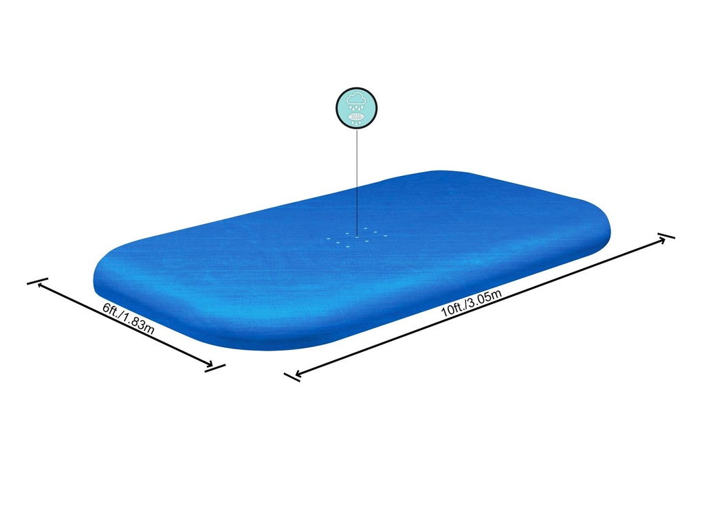 Poolabdeckung rechteckig Pool 305 x 183 x 56 cm
