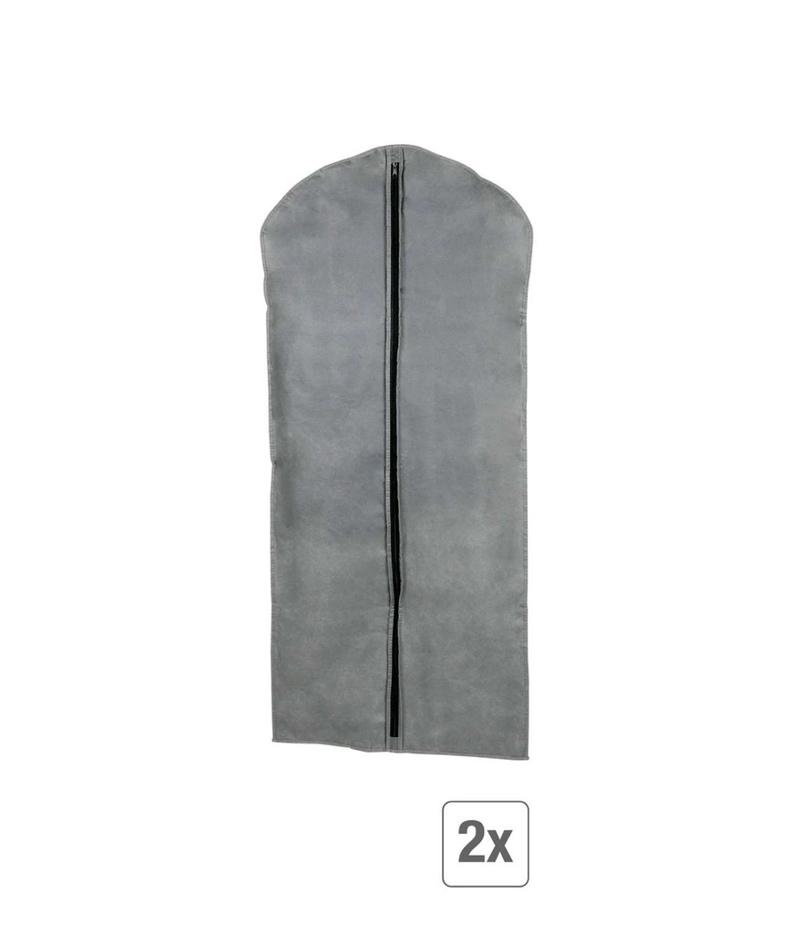 2er Set Kleidersack Kleiderschutzhüllen Grau mit Reißverschluss