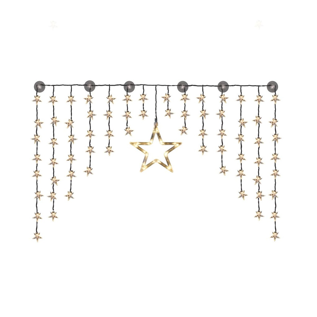 [17001] LED Sternenvorhang 140x95 cm 90 LED's warmweiß Fensterdekoration