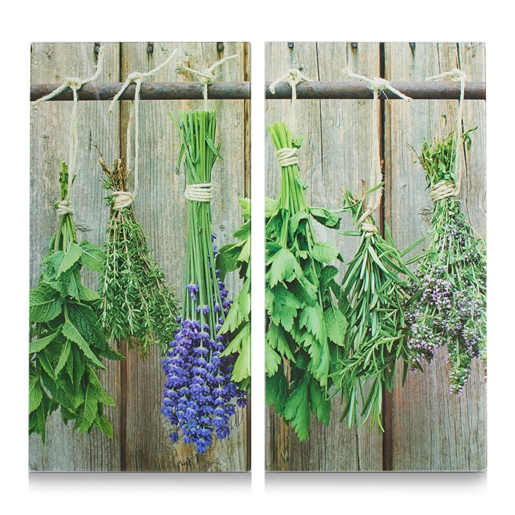 2er Set Zeller Herdabdeckplatten Kräuter