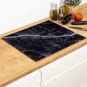 2er Set Herdabdeckplatten Glas Marmor Schwarz – Schutz & Arbeitsfläche