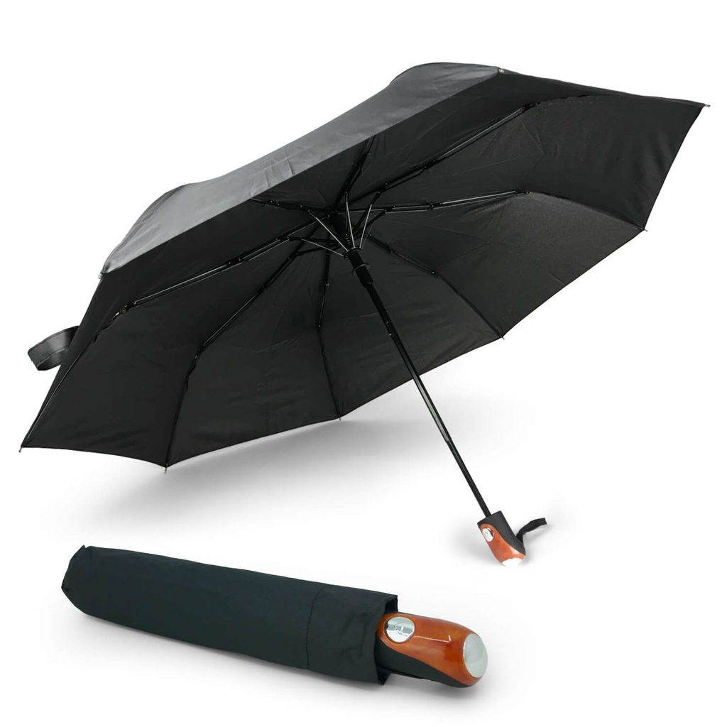 [17206] Regenschirm Sturmfest mit Automatik-Öffnung Taschenschirm in Schwarz