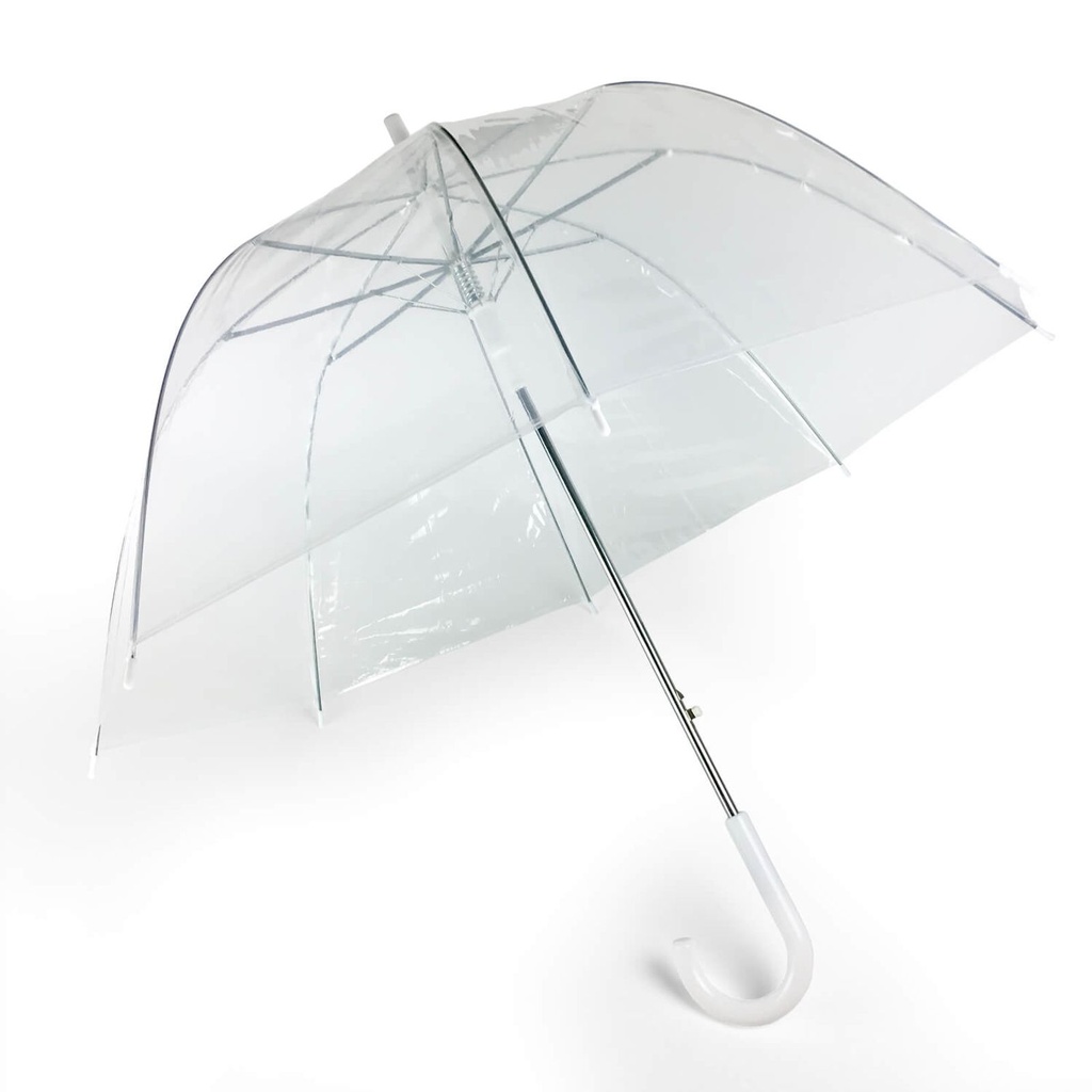 Transparenter Stockschirm mit Automatik, stabiler Regenschirm 83 cm