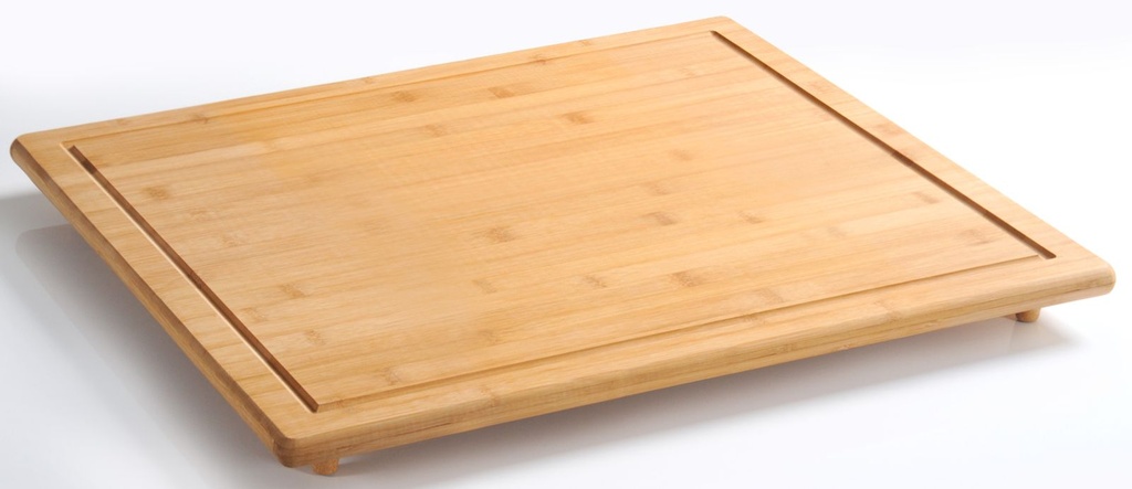 [17254] Schneideplatte Abdeckplatte Servierbrett 56 x 50 x 4 cm aus Bambus