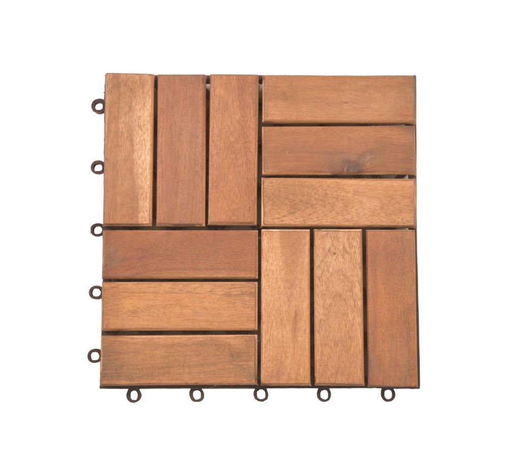 Bodenfliesen Set 11 Stück Akazie geölt 1 m² Klicksystem