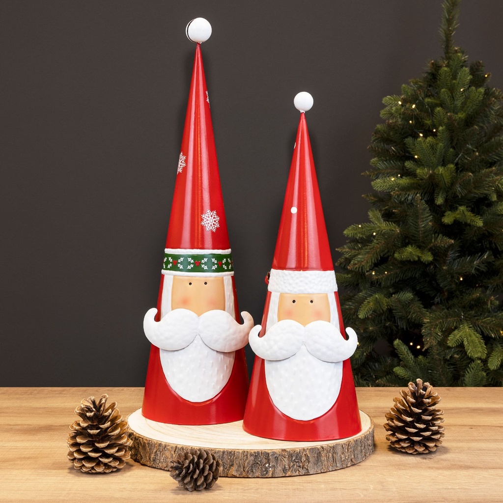 [17551] 2er Set Weihnachtsmann-Dekofiguren aus Metall