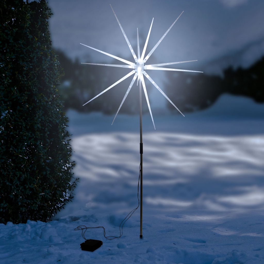 LED Gartenstecker Polar Stern mit Timer – Für Innen und Außen