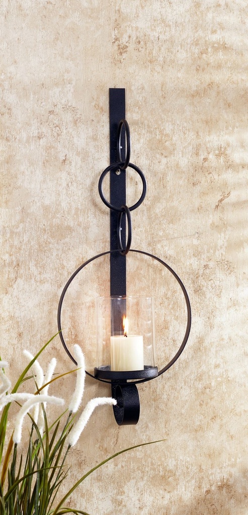 [17727] Eleganter Wandkerzenhalter aus Metall