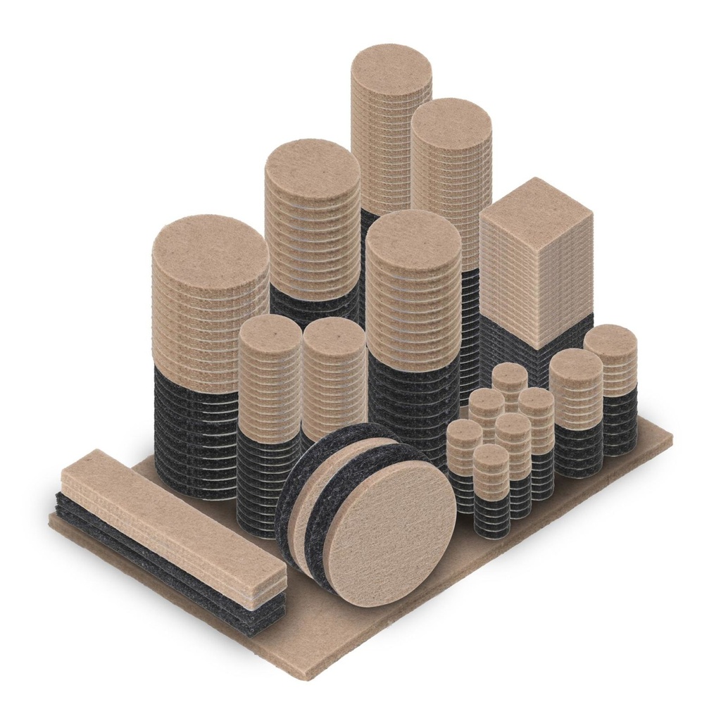 Filzgleiter Set 300 teilig selbstklebend schwarz beige mehrere Größen
