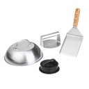 Smash-Burger Maker Set 4-teilig mit Haube, Pressen und BBQ-Wender