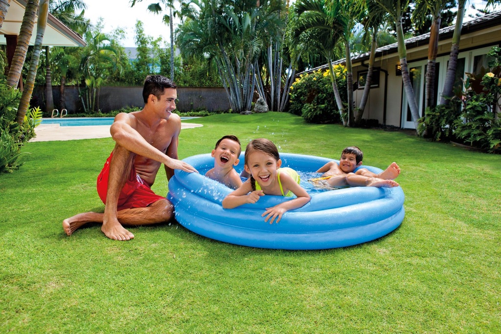 [17943] INTEX 3-Ring Crystal Blue Pool – Klassisches Kinderplanschbecken