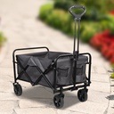 Faltbarer Bollerwagen mit Teleskopgriff, 80 kg Traglast, grau