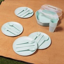 Picknick-Set 21-tlg. aus Kunststoff für Camping, Garten und Ausflüge