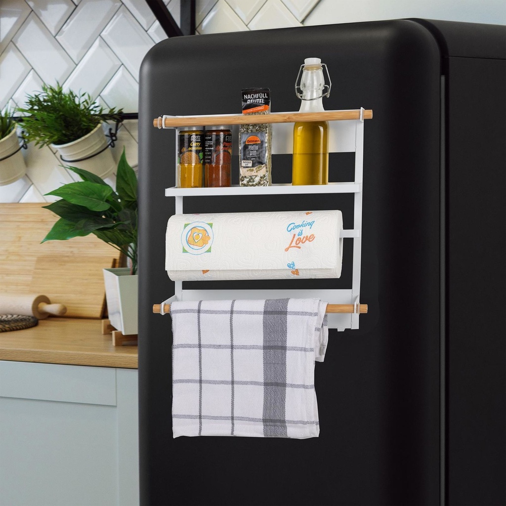 Magnetisches Küchenregal Metall weiß 30x8x34 cm Wandhalterung