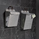 2er Set Wäschesammler mit Deckel in Grau aus Baumwolle und Kunststoff