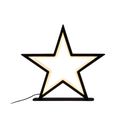 LED Metallstern schwarz 34 cm mit 70 warmweißen LEDs für Innen