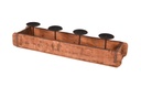 Kerzenhalter Ziegelform für 4 Blockkerzen aus recyceltem Holz