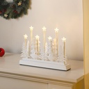 Beleuchtete Weihnachts Silhouette Metall Tannenbaum mit 7 LED Sternen