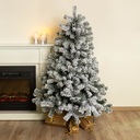 Weihnachtsbaum 150 cm mit Schneeoptik und Metallständer, PVC