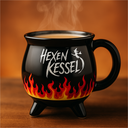 Hexenkessel Becher schwarz mit Farbwechsel aus Steingut 350 ml