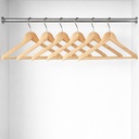 Holz Kleiderbügel Set 6 teilig 44,5 cm mit Hosensteg und Kerben